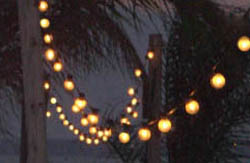 hung string lighting